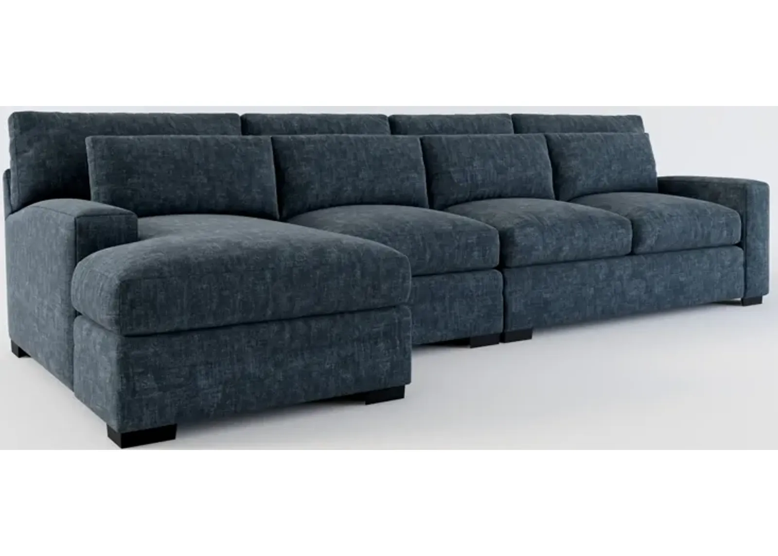 Winston Hybrid Comfort 3-Piece Sectional with Left-Facing Chaise - Argo Navy