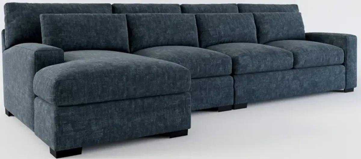 Winston Hybrid Comfort 3-Piece Sectional with Left-Facing Chaise - Argo Navy