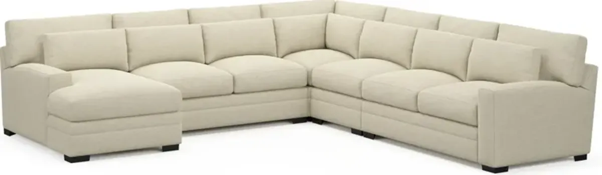 Winston Foam Comfort 5-Piece Sectional with Left-Facing Chaise - Bridger Shell