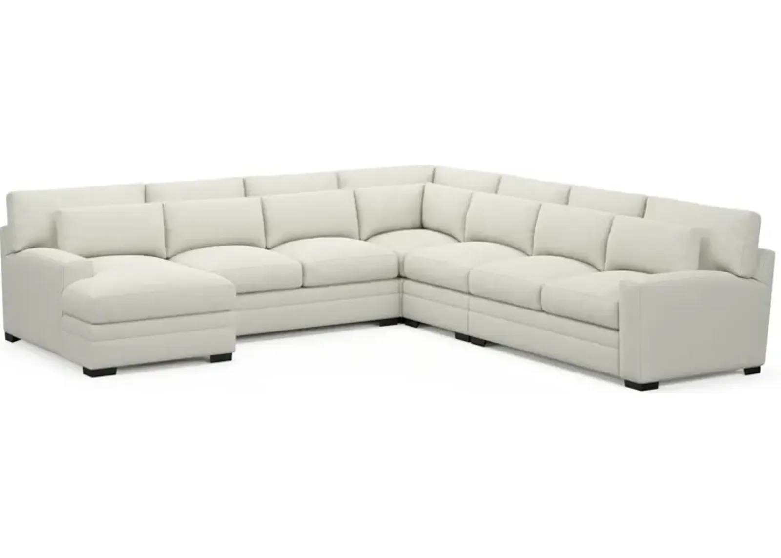 Winston Foam Comfort 5-Piece Sectional with Left-Facing Chaise - Liv Arctic