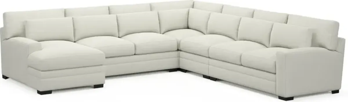 Winston Foam Comfort 5-Piece Sectional with Left-Facing Chaise - Liv Arctic