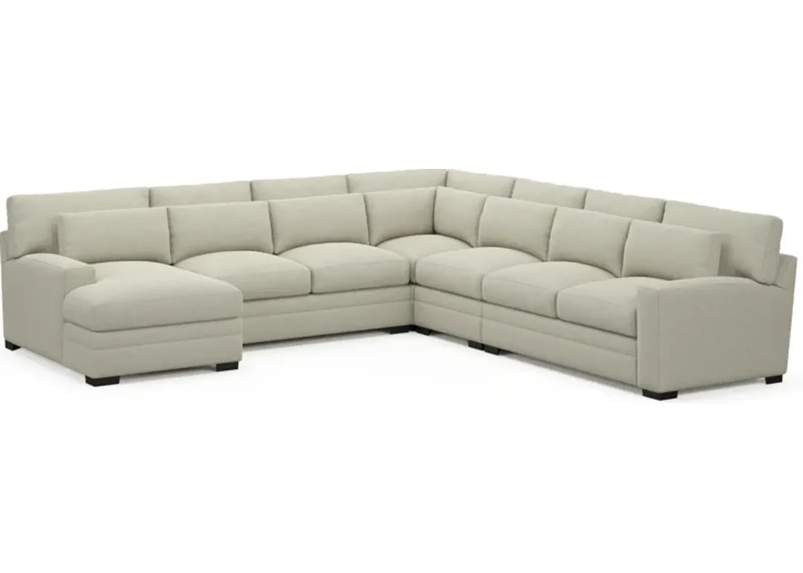 Winston Foam Comfort 5-Piece Sectional with Left-Facing Chaise - Liv Dove