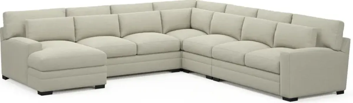 Winston Foam Comfort 5-Piece Sectional with Left-Facing Chaise - Liv Dove