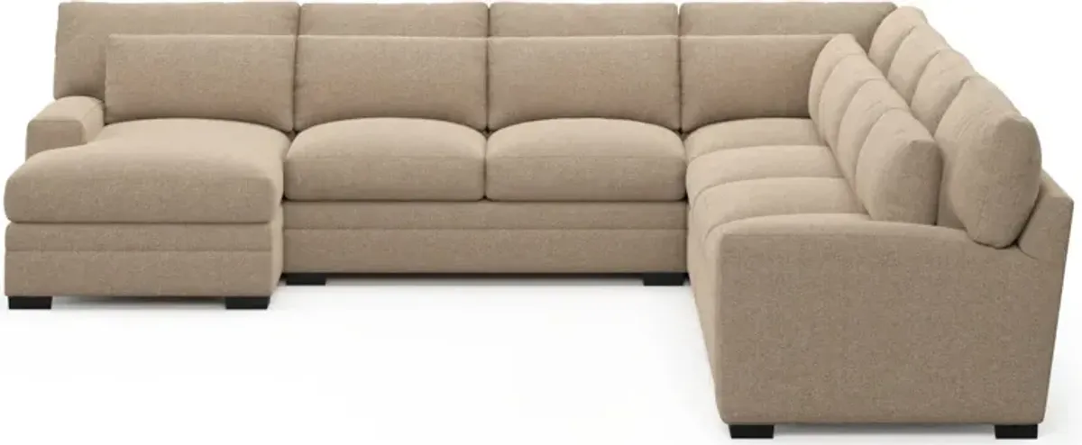 Winston Foam Comfort 5-Piece Sectional with Left-Facing Chaise - Liv Wicker