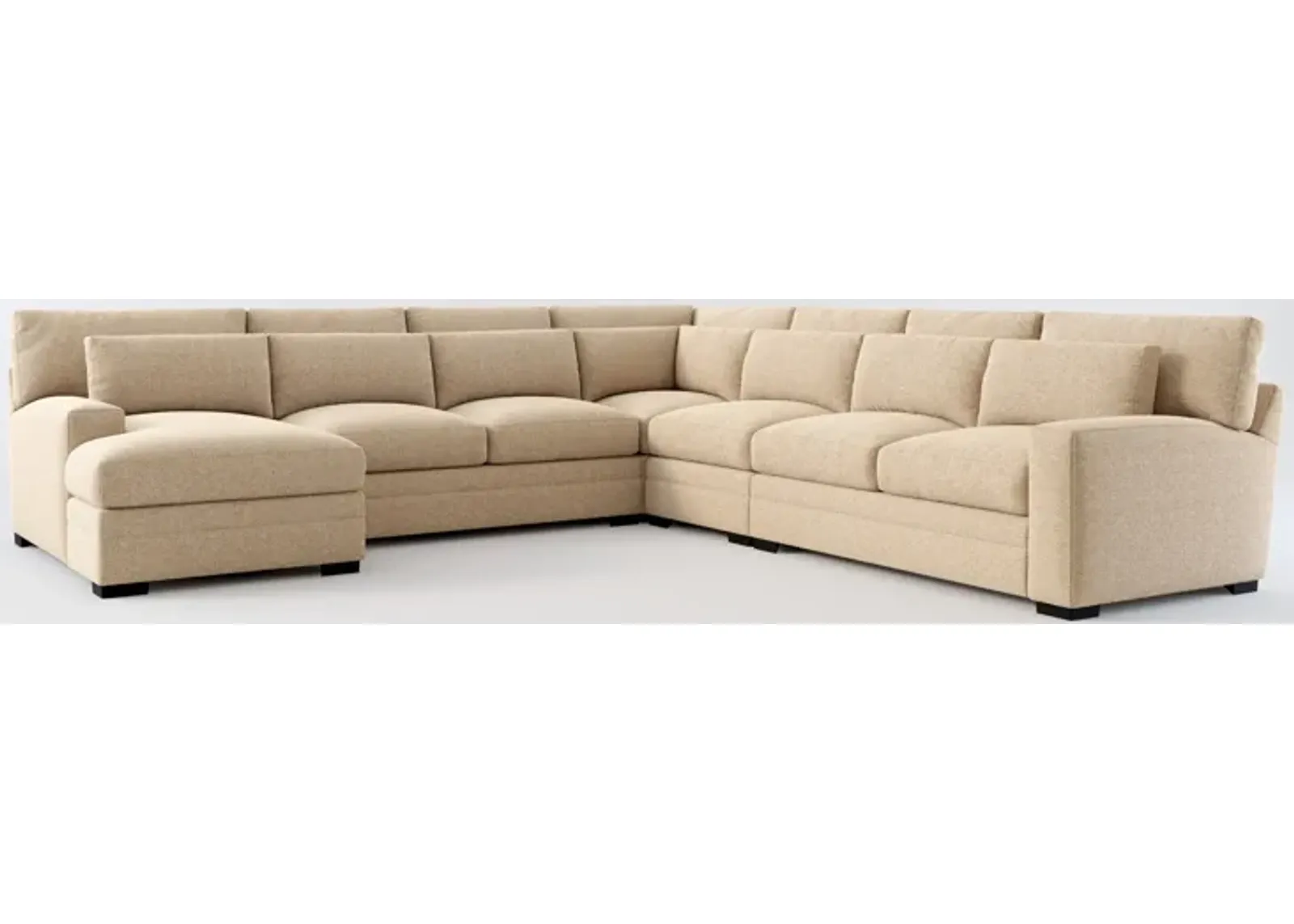 Winston Foam Comfort 5-Piece Sectional with Left-Facing Chaise - Liv Wicker