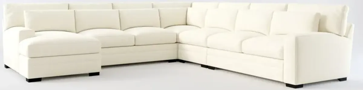 Winston Foam Comfort 5-Piece Sectional with Left-Facing Chaise - Fincher Ivory