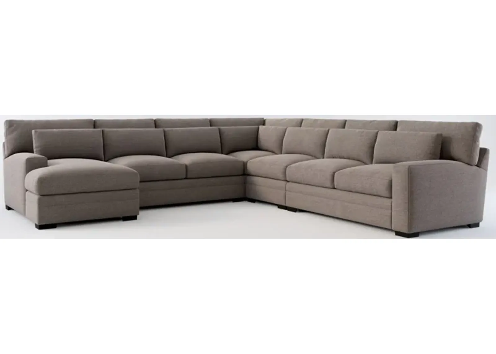 Winston Foam Comfort 5-Piece Sectional with Left-Facing Chaise - Presidio Steel