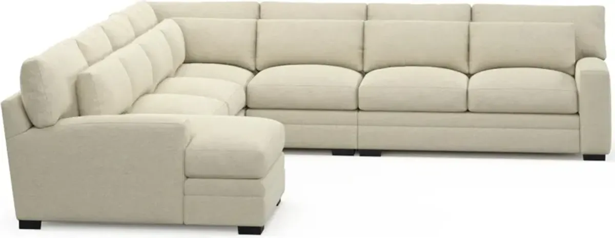 Winston Hybrid Comfort 5-Piece Sectional with Left-Facing Chaise - Bridger Shell