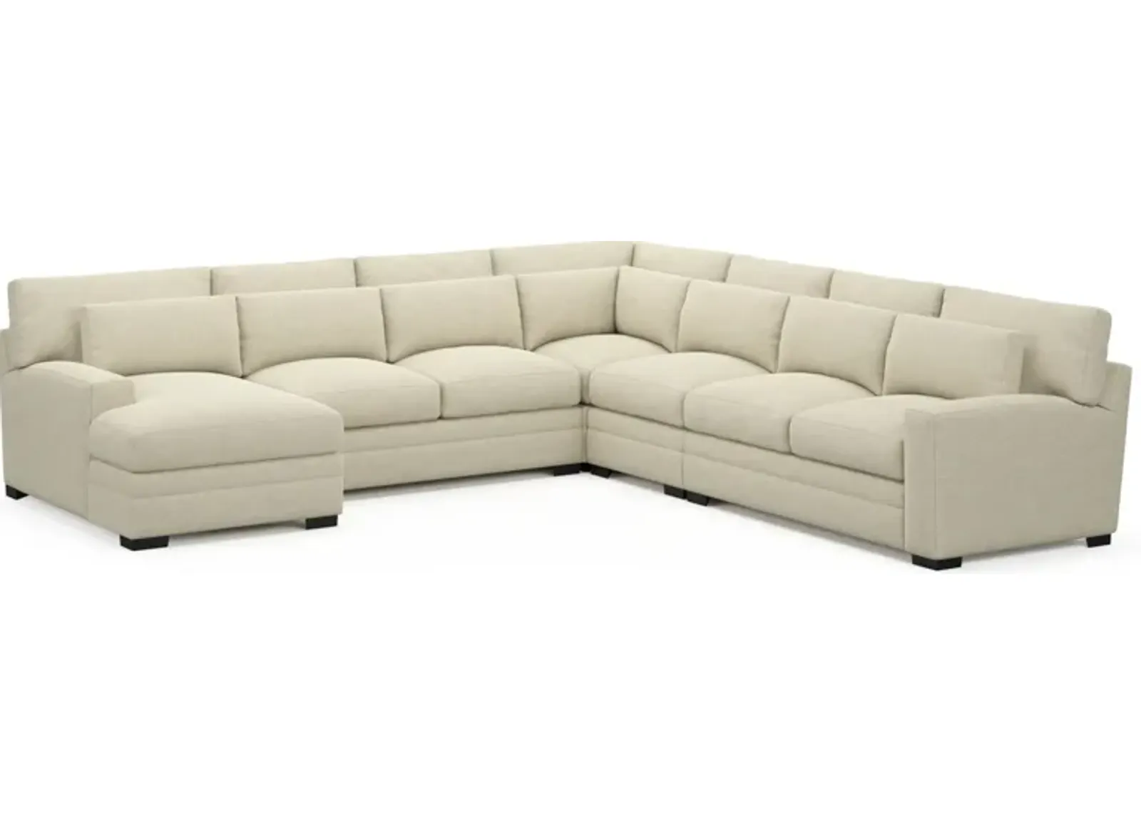 Winston Hybrid Comfort 5-Piece Sectional with Left-Facing Chaise - Bridger Shell