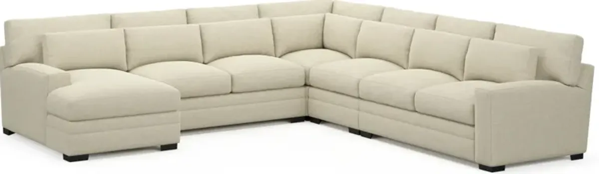 Winston Hybrid Comfort 5-Piece Sectional with Left-Facing Chaise - Bridger Shell