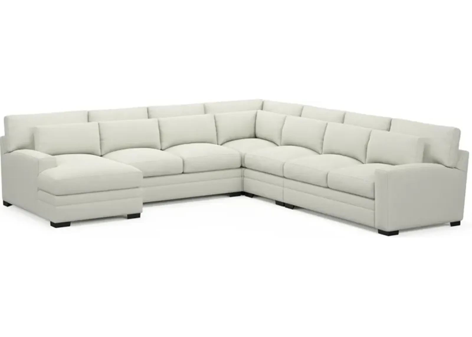 Winston Hybrid Comfort 5-Piece Sectional with Left-Facing Chaise - Liv Arctic