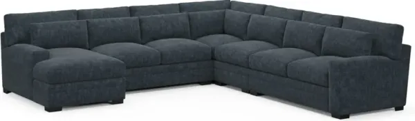 Winston Hybrid Comfort 5-Piece Sectional with Left-Facing Chaise - Argo Navy