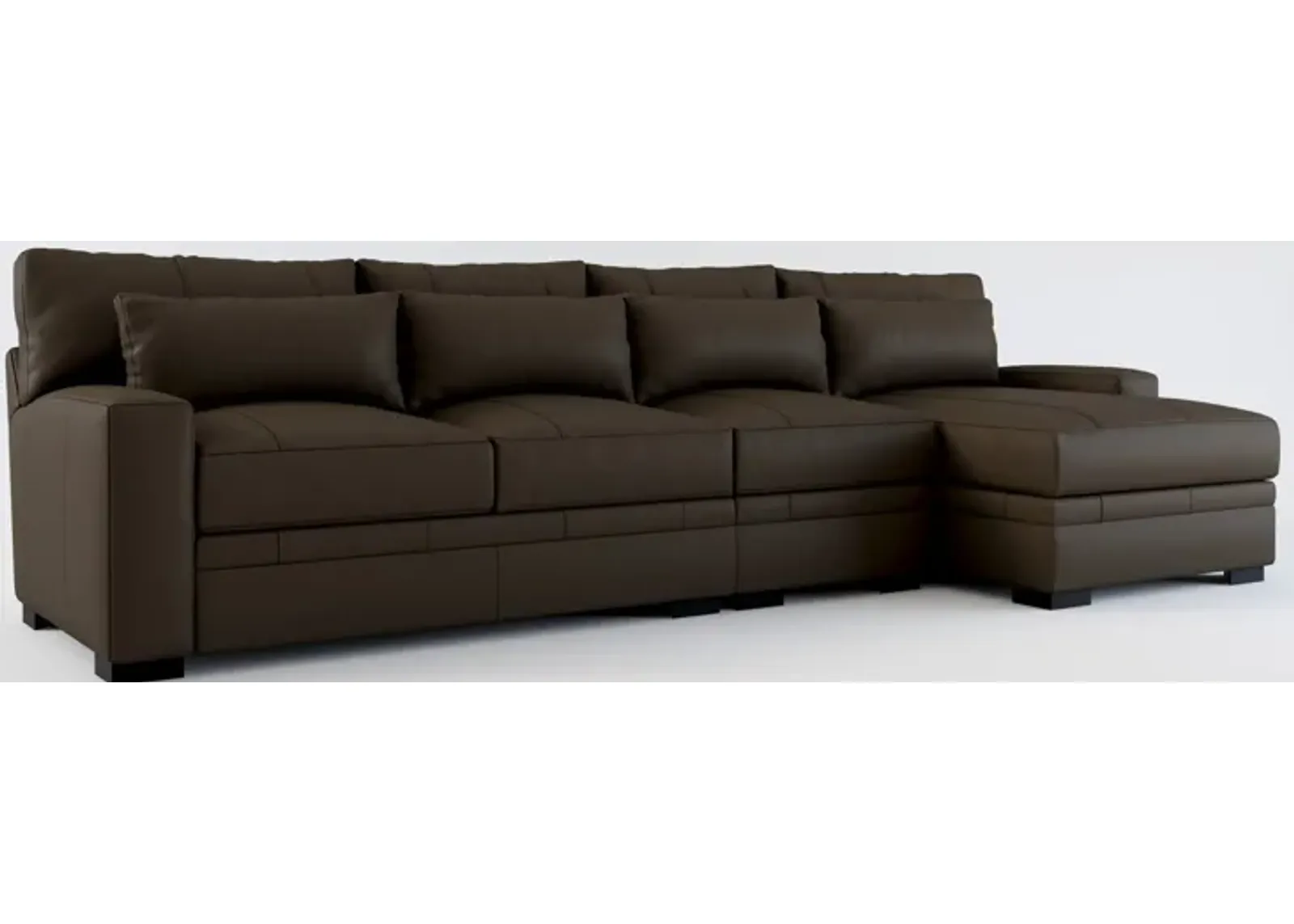 Winston Foam Comfort 3-Piece Sectional with Right-Facing Chaise - Siena Dark Stone