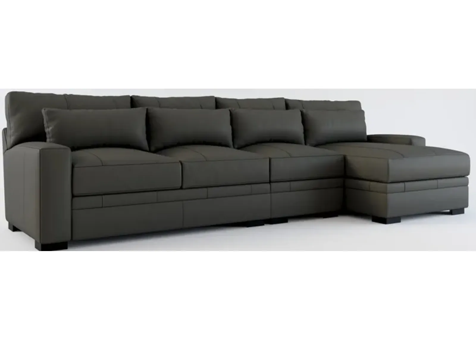 Winston Foam Comfort 3-Piece Sectional with Right-Facing Chaise - Siena Light Gray