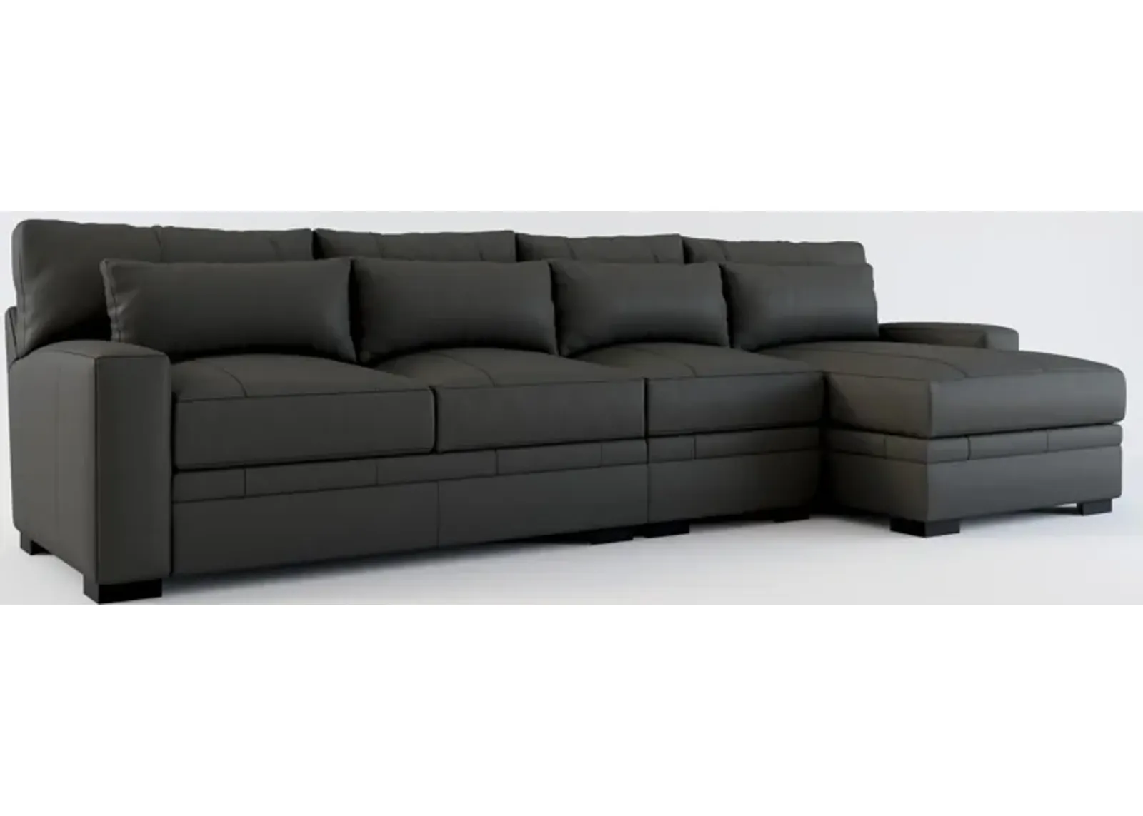 Winston Foam Comfort 3-Piece Sectional with Right-Facing Chaise - Siena Steel