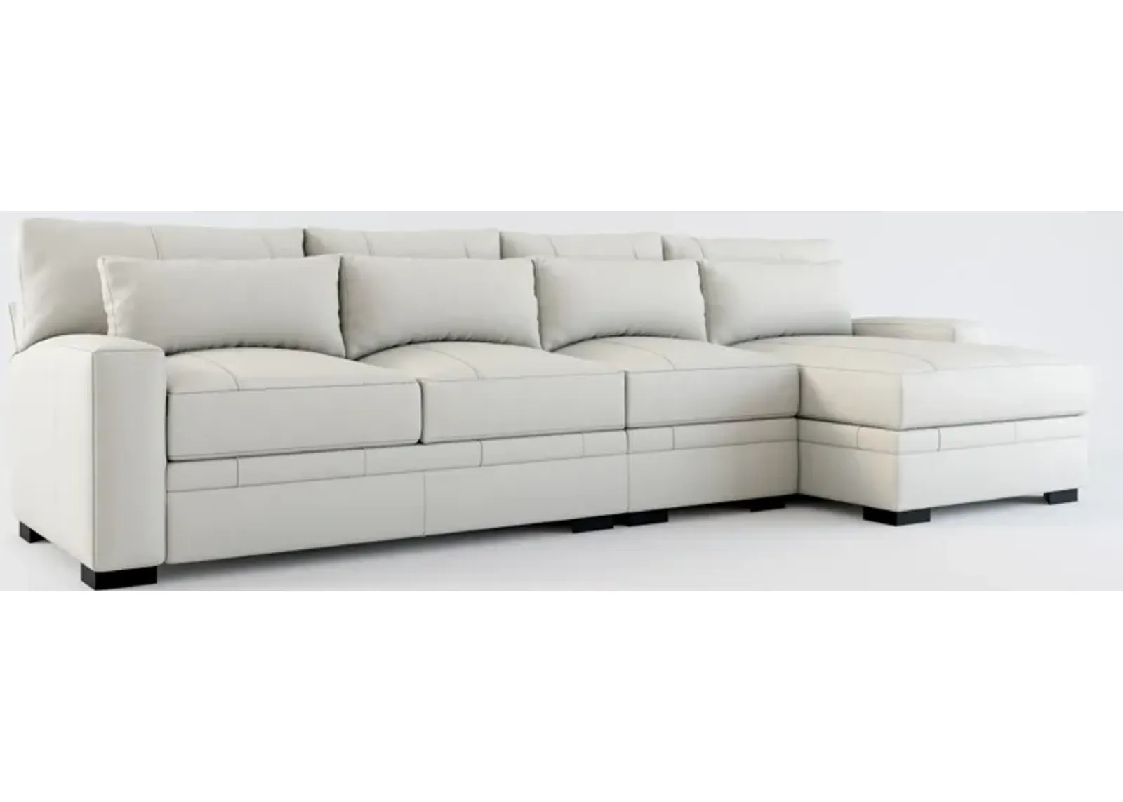 Winston Foam Comfort 3-Piece Sectional with Right-Facing Chaise - Siena Snow