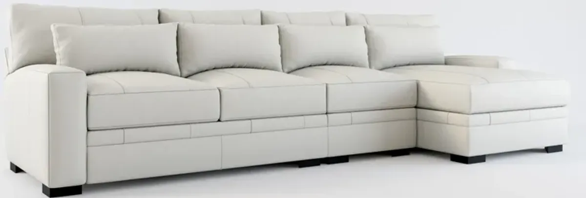 Winston Foam Comfort 3-Piece Sectional with Right-Facing Chaise - Siena Snow