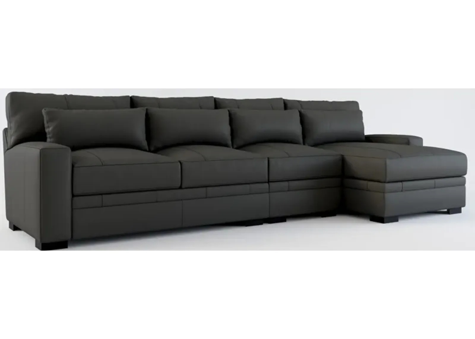 Winston Hybrid Comfort 3-Piece Sectional with Right-Facing Chaise - Siena Steel