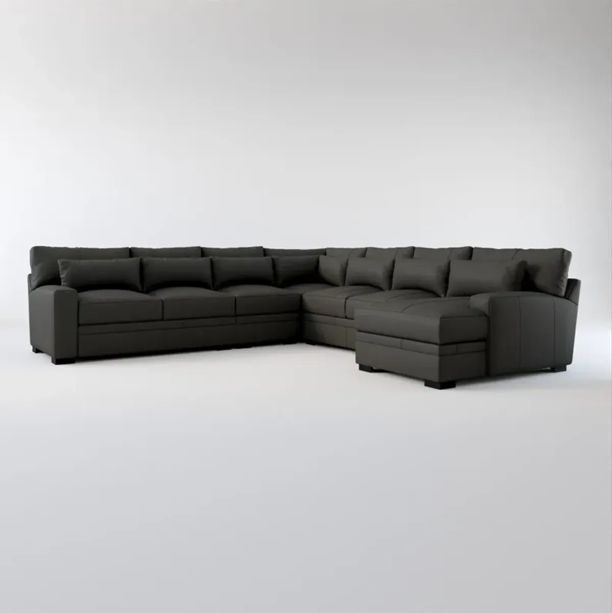 Winston Foam Comfort 5-Piece Sectional with Right-Facing Chaise - Siena Steel