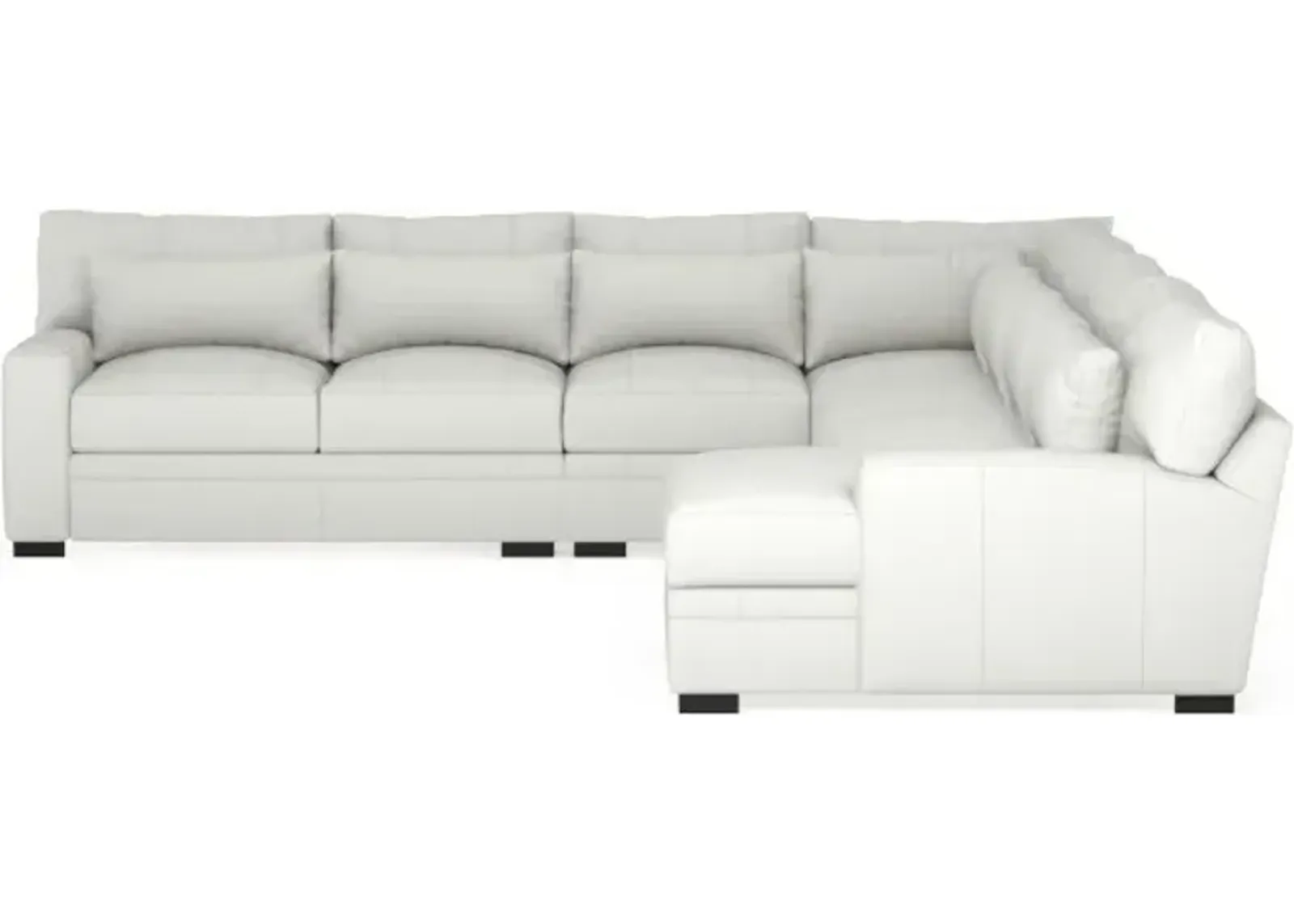 Winston Foam Comfort 5-Piece Sectional with Right-Facing Chaise - Siena Snow