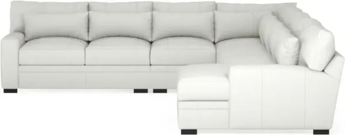 Winston Foam Comfort 5-Piece Sectional with Right-Facing Chaise - Siena Snow