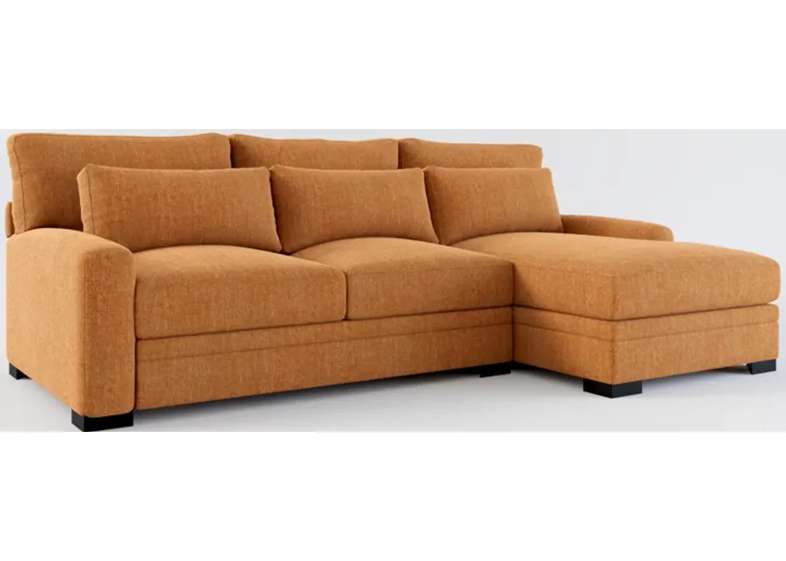 Winston Foam Comfort 2-Piece Sectional with Right-Facing Chaise - Contessa Ginger