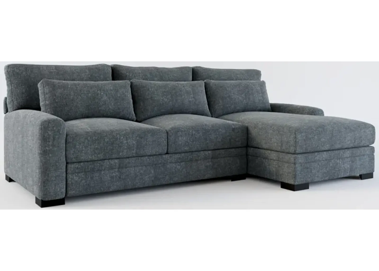 Winston Foam Comfort 2-Piece Sectional with Right-Facing Chaise - Contessa Shadow