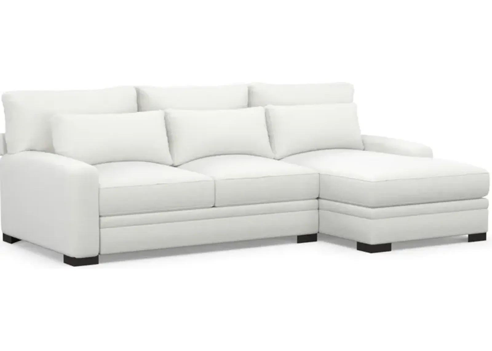 Winston Foam Comfort 2-Piece Sectional with Right-Facing Chaise - Contessa Vanilla