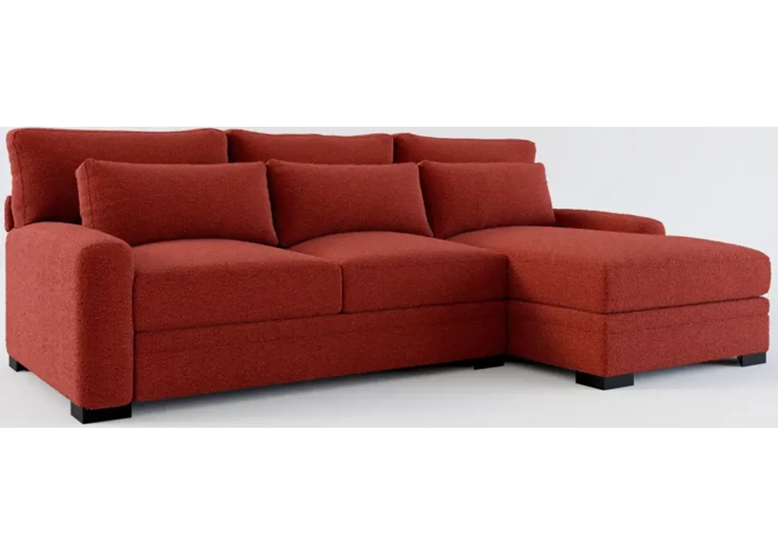 Winston Foam Comfort 2-Piece Sectional with Right-Facing Chaise - Bloke Brick