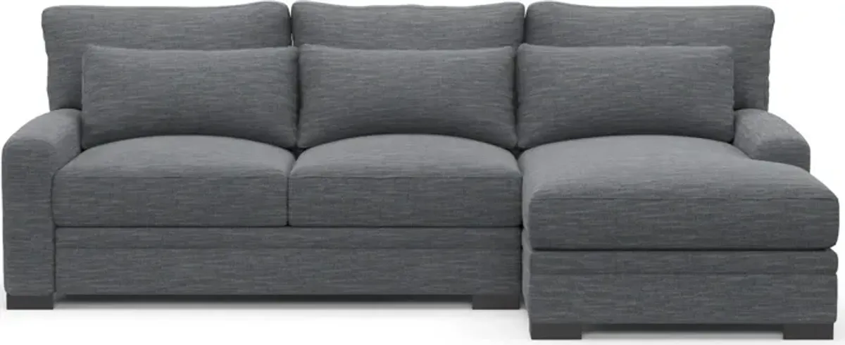 Winston Foam Comfort 2-Piece Sectional with Right-Facing Chaise - Dudley Indigo