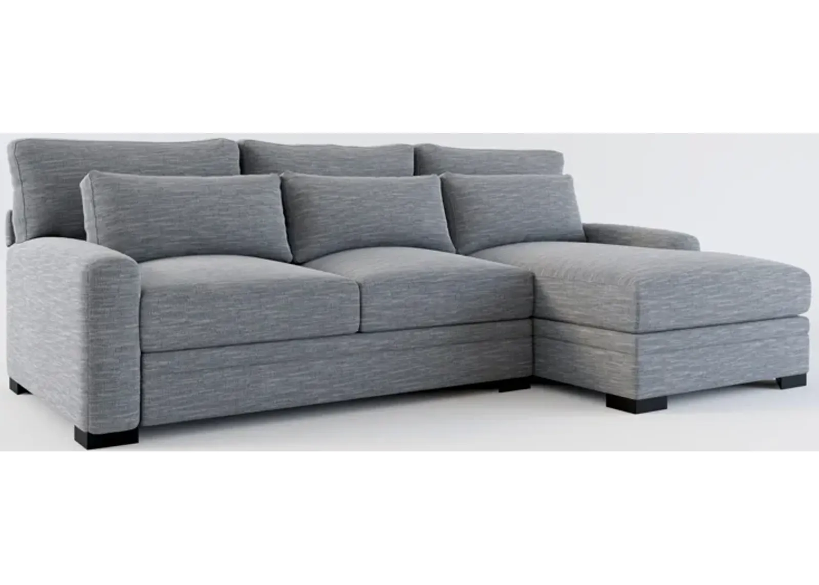 Winston Foam Comfort 2-Piece Sectional with Right-Facing Chaise - Dudley Indigo