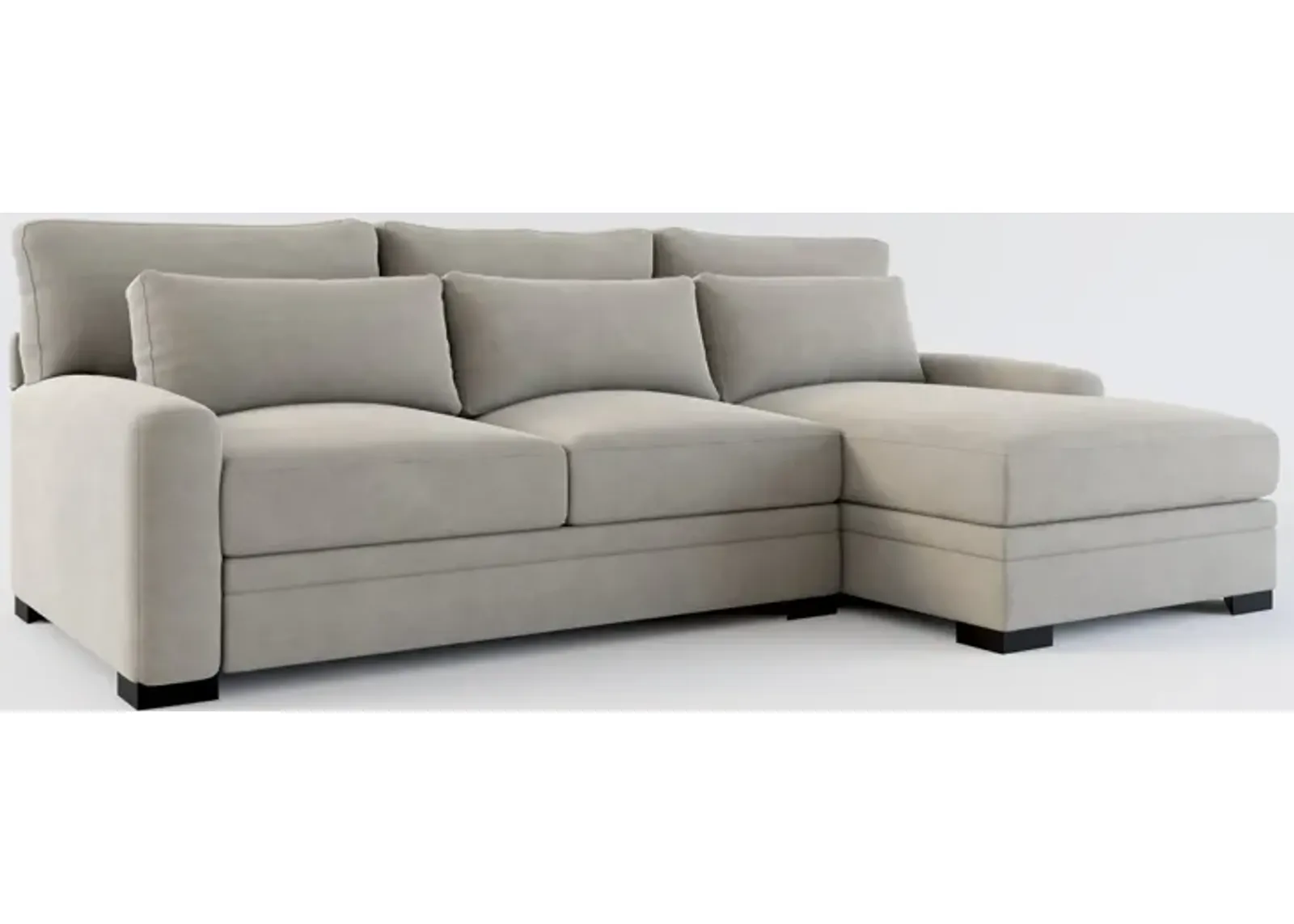 Winston Foam Comfort 2-Piece Sectional with Right-Facing Chaise - Abington Fog