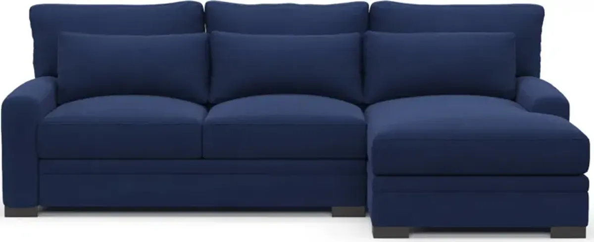 Winston Foam Comfort 2-Piece Sectional with Right-Facing Chaise - Abington Indigo