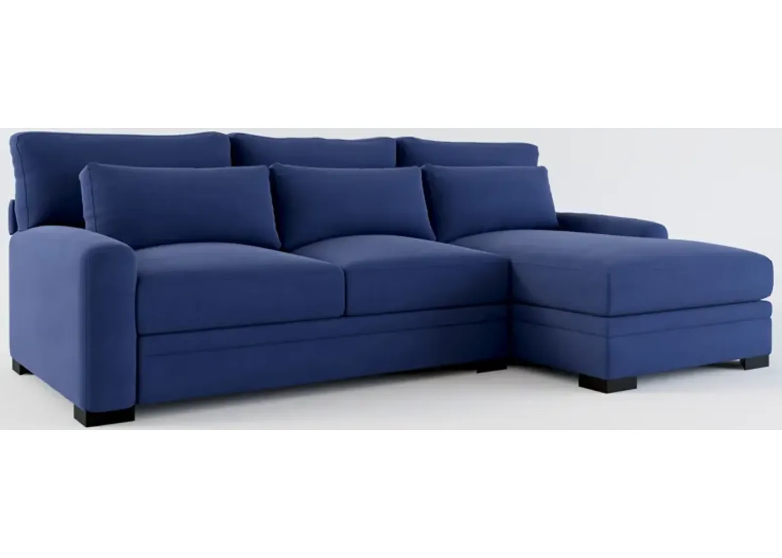 Winston Foam Comfort 2-Piece Sectional with Right-Facing Chaise - Abington Indigo