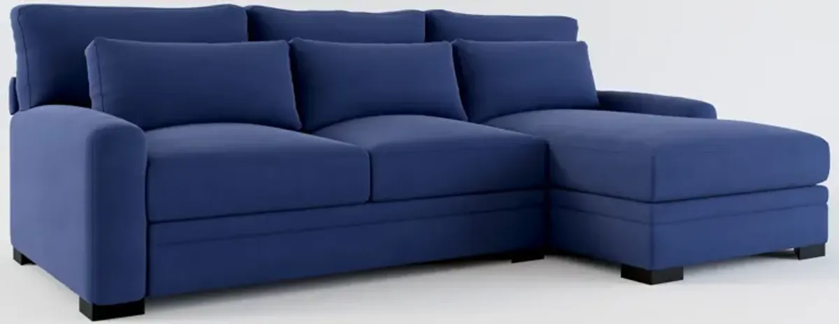 Winston Foam Comfort 2-Piece Sectional with Right-Facing Chaise - Abington Indigo