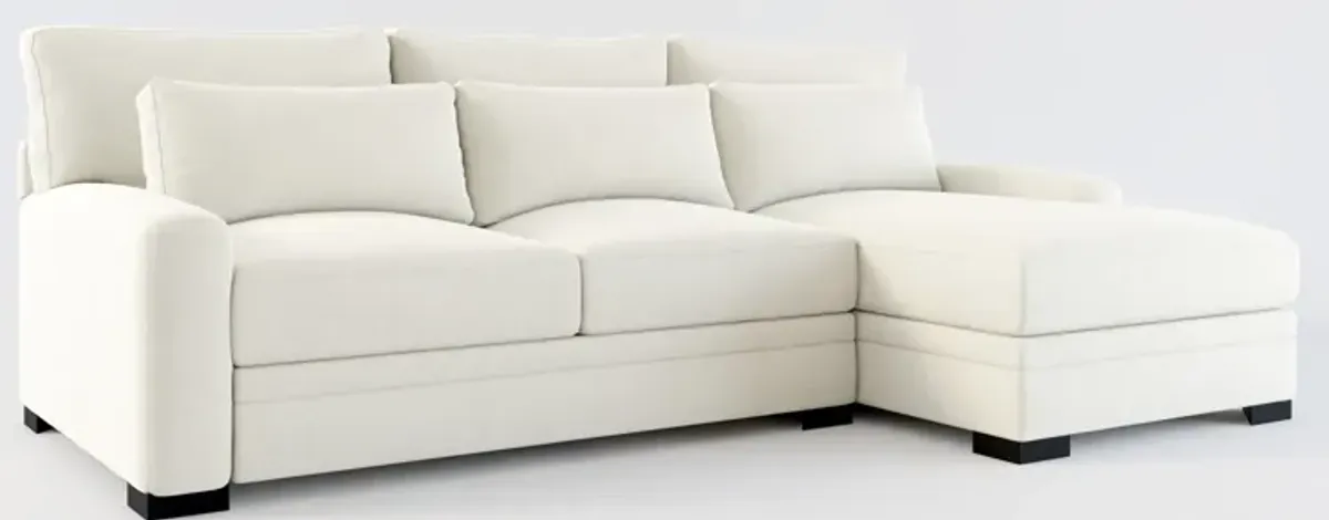 Winston Foam Comfort 2-Piece Sectional with Right-Facing Chaise - Anders Ivory