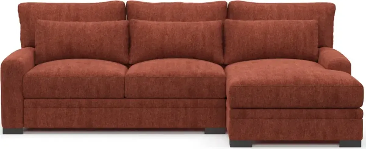 Winston Foam Comfort 2-Piece Sectional with Right-Facing Chaise - Contessa Paprika