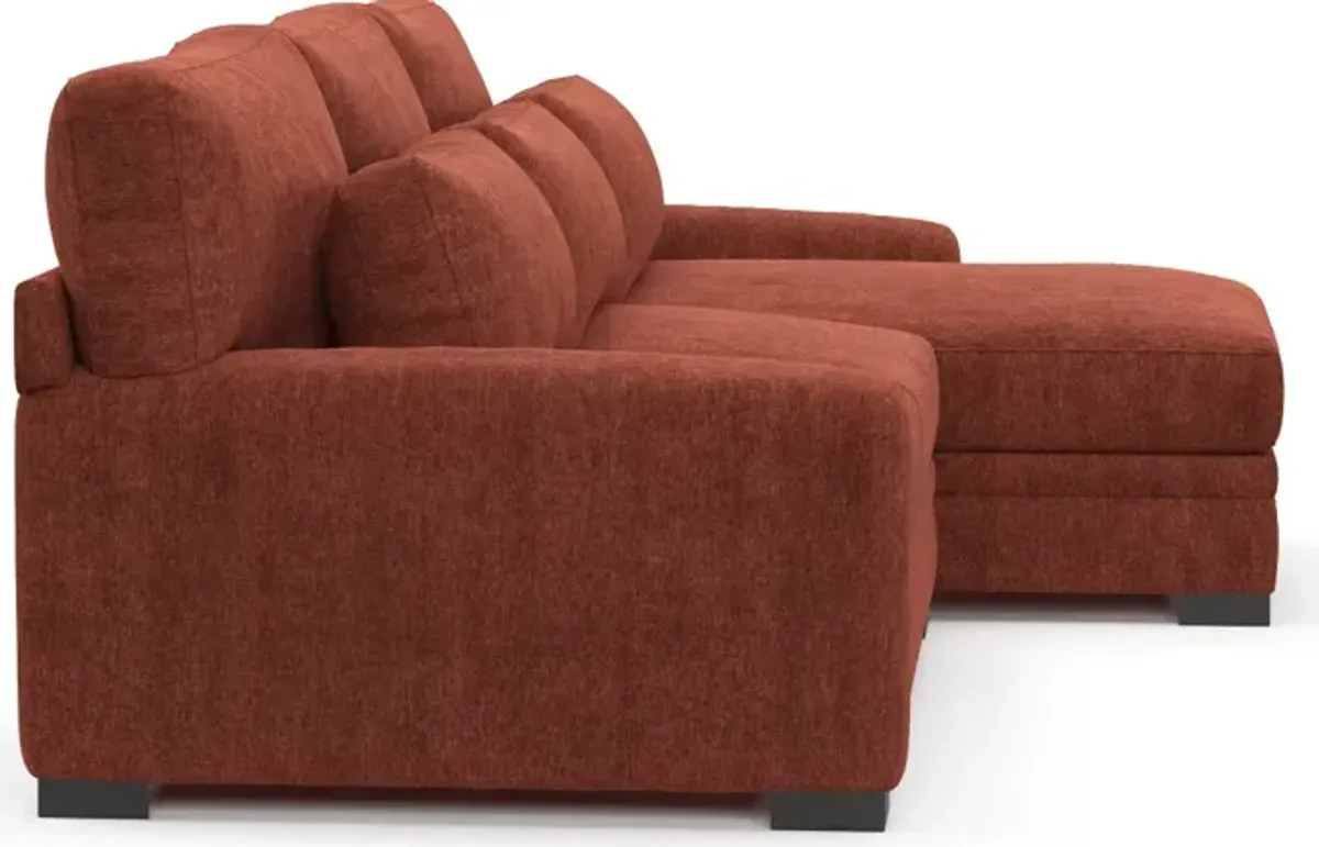 Winston Foam Comfort 2-Piece Sectional with Right-Facing Chaise - Contessa Paprika