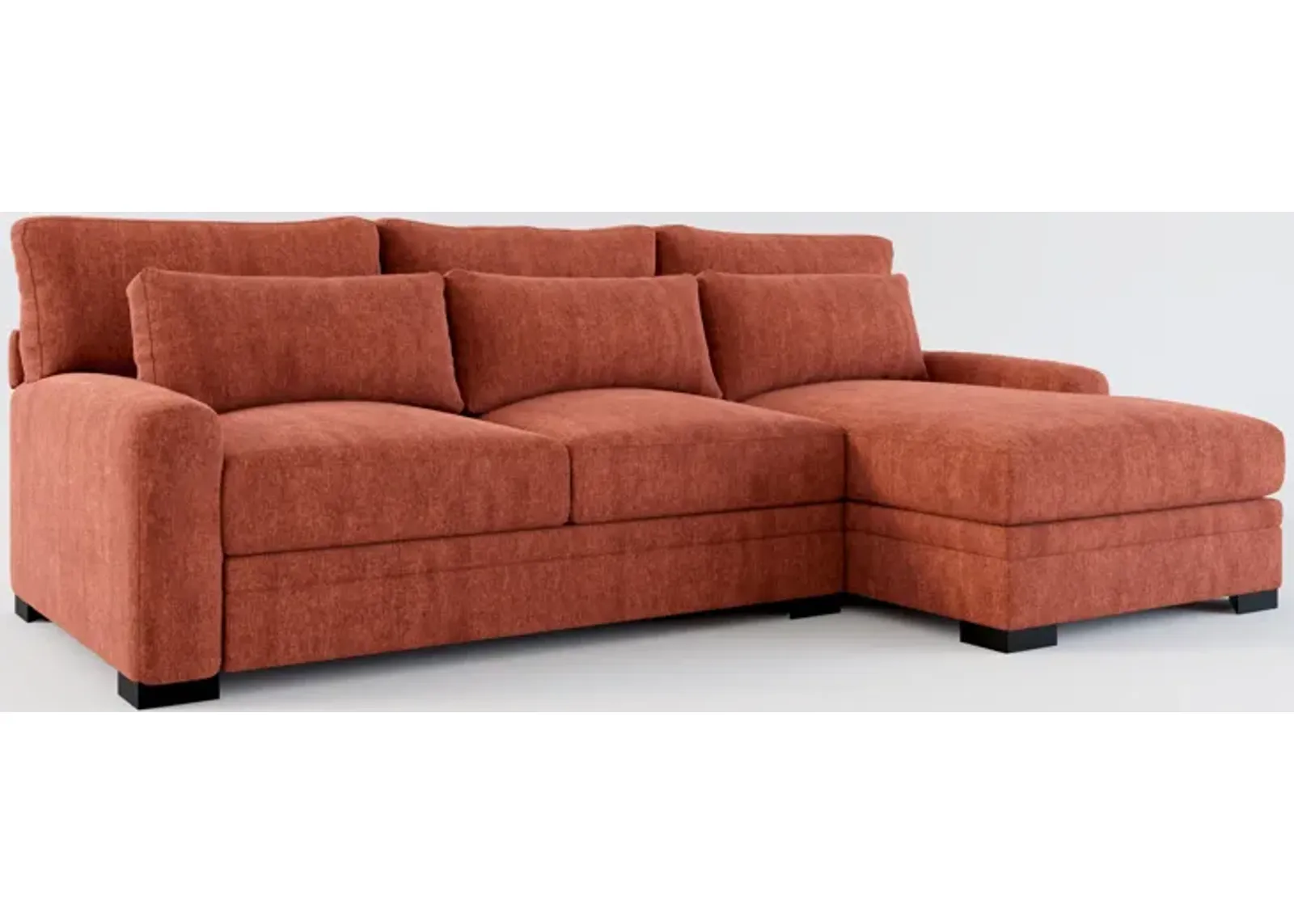 Winston Foam Comfort 2-Piece Sectional with Right-Facing Chaise - Contessa Paprika