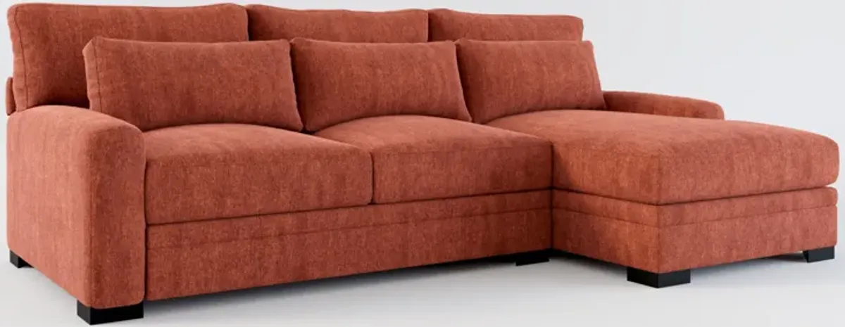 Winston Foam Comfort 2-Piece Sectional with Right-Facing Chaise - Contessa Paprika