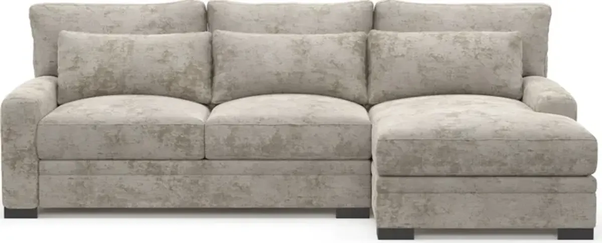 Winston Foam Comfort 2-Piece Sectional with Right-Facing Chaise - Hearth Cement