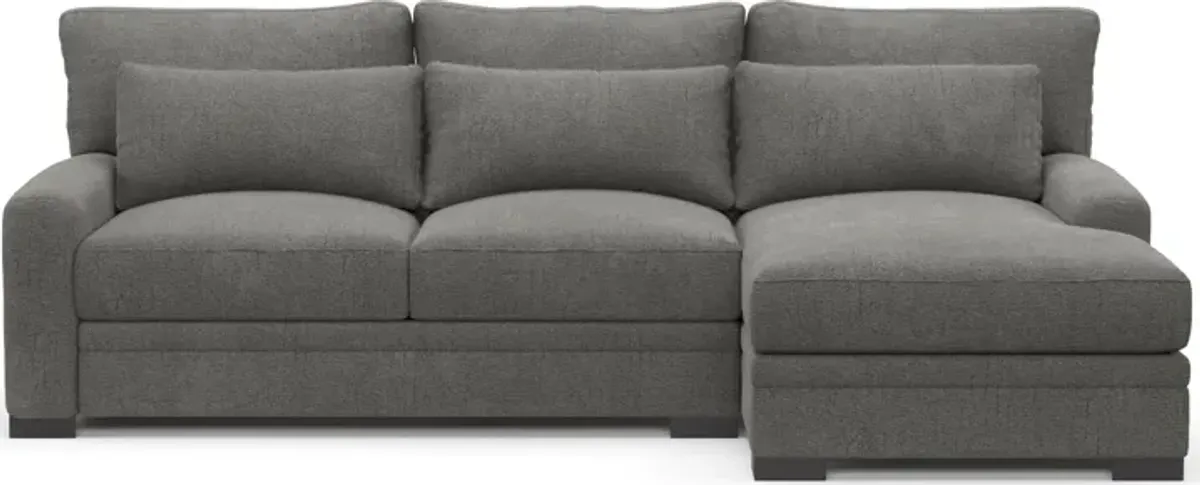 Winston Foam Comfort 2-Piece Sectional with Right-Facing Chaise - Living Large Charcoal