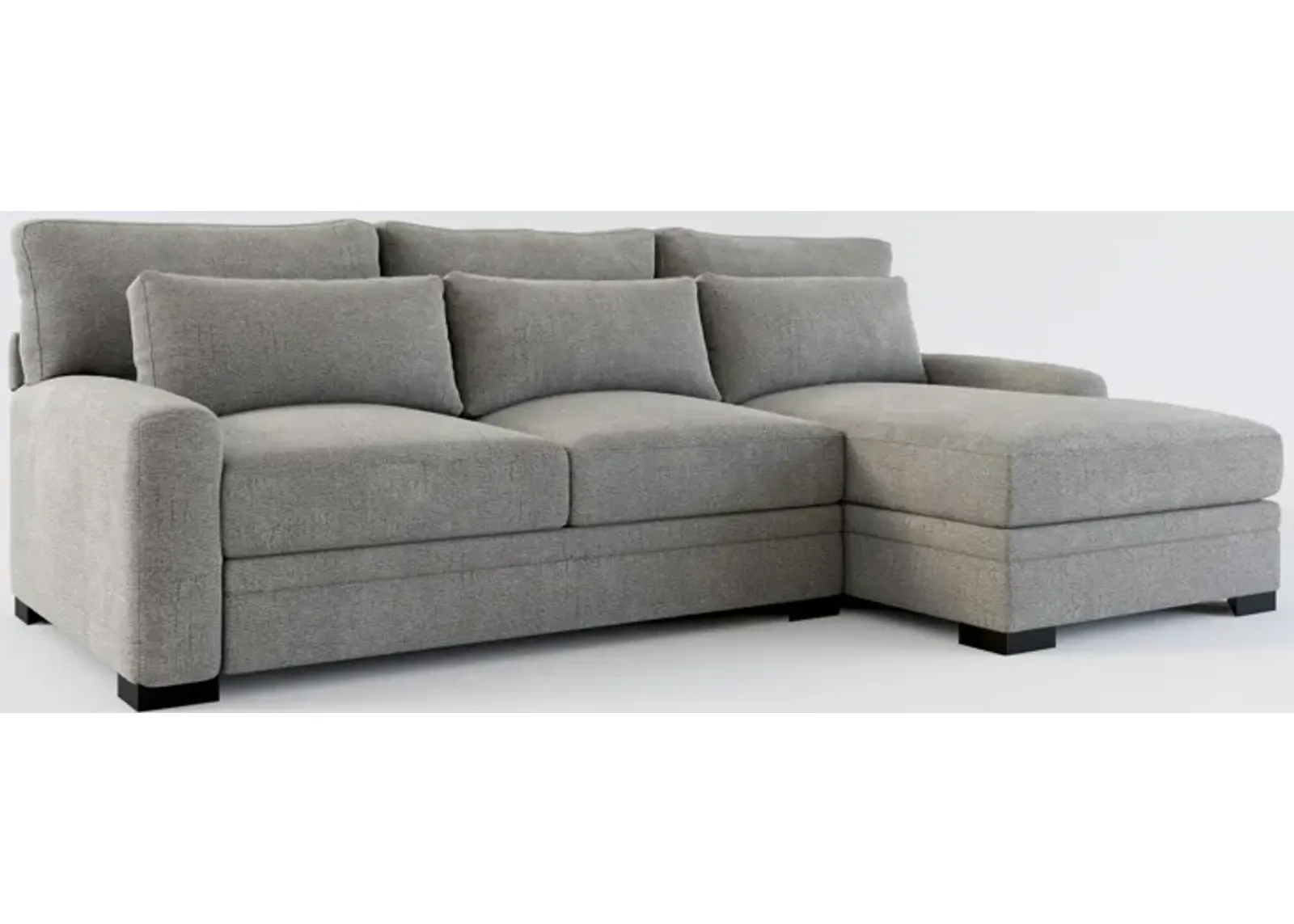 Winston Foam Comfort 2-Piece Sectional with Right-Facing Chaise - Living Large Charcoal