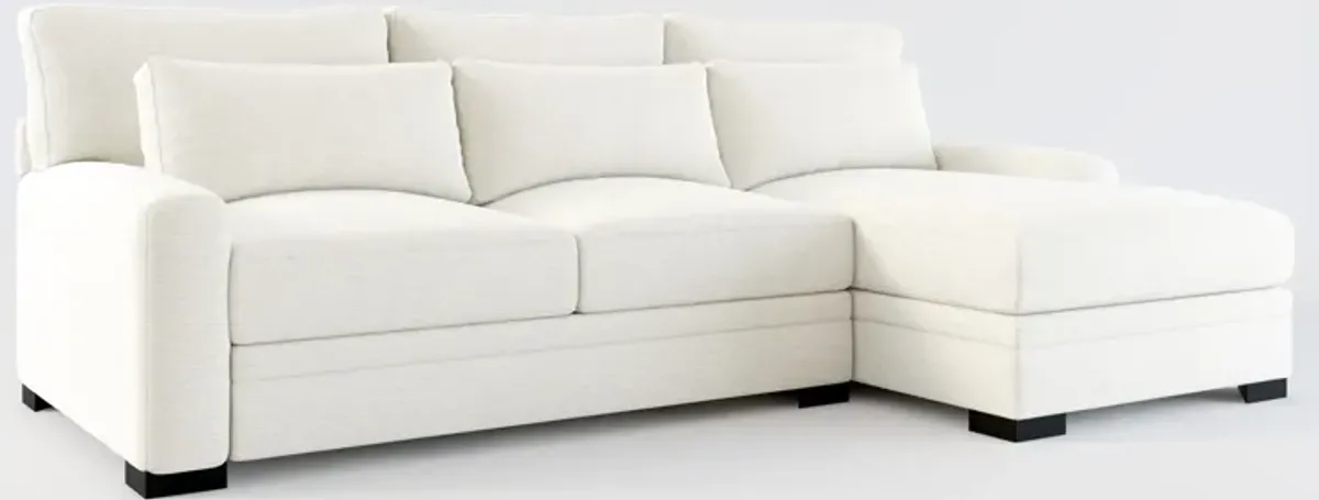 Winston Foam Comfort 2-Piece Sectional with Right-Facing Chaise - Living Large White