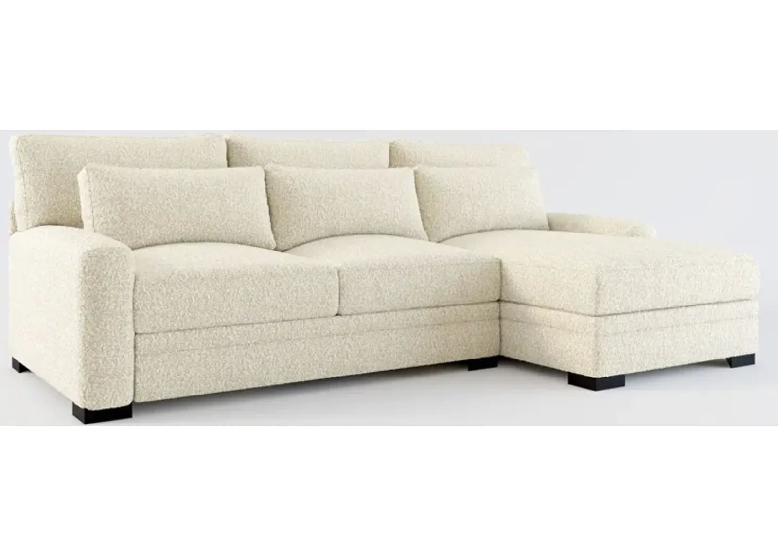 Winston Foam Comfort 2-Piece Sectional with Right-Facing Chaise - Bloke Cotton