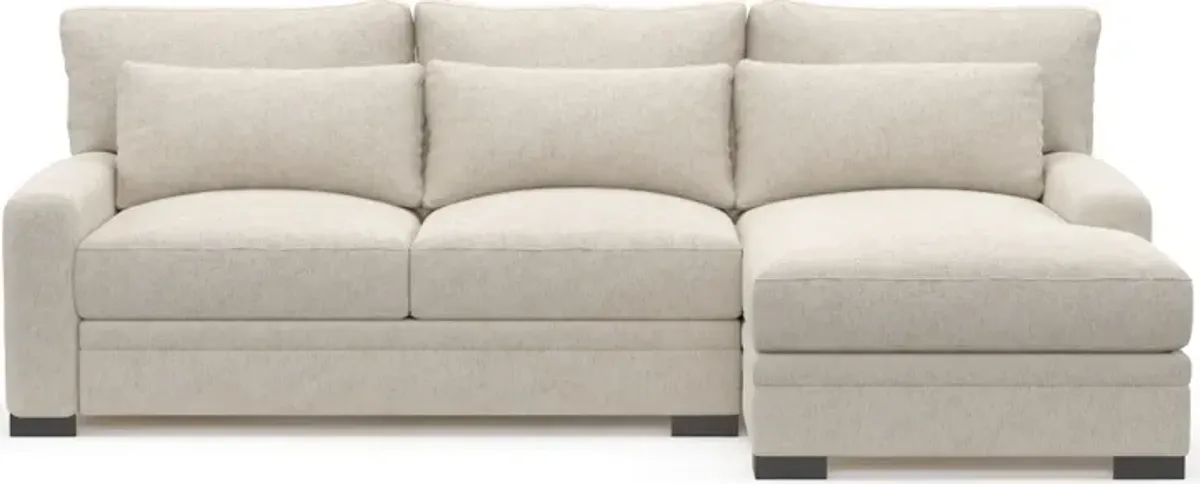 Winston Foam Comfort 2-Piece Sectional with Right-Facing Chaise - M Ivory