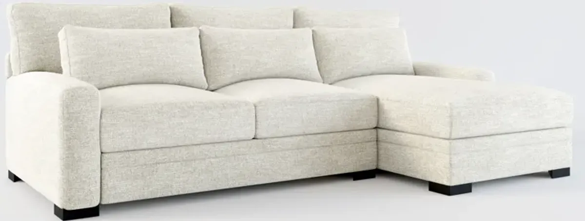 Winston Foam Comfort 2-Piece Sectional with Right-Facing Chaise - M Ivory