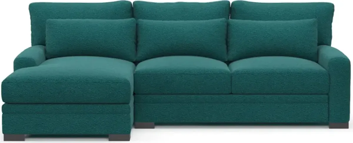 Winston Foam Comfort 2-Piece Sectional with Left-Facing Chaise - Bloke Peacock