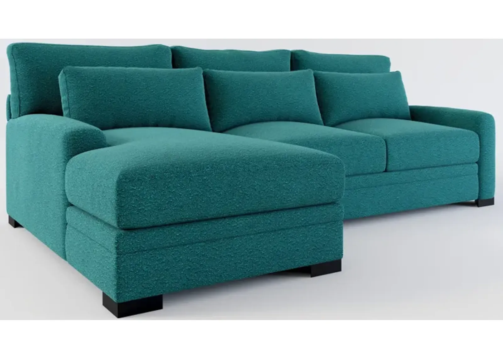 Winston Foam Comfort 2-Piece Sectional with Left-Facing Chaise - Bloke Peacock