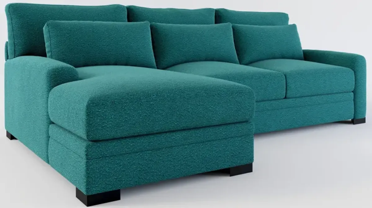 Winston Foam Comfort 2-Piece Sectional with Left-Facing Chaise - Bloke Peacock